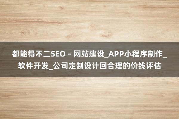 都能得不二SEO - 网站建设_APP小程序制作_软件开发_公司定制设计回合理的价钱评估